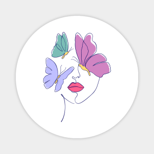 Woman with butterflies Magnet